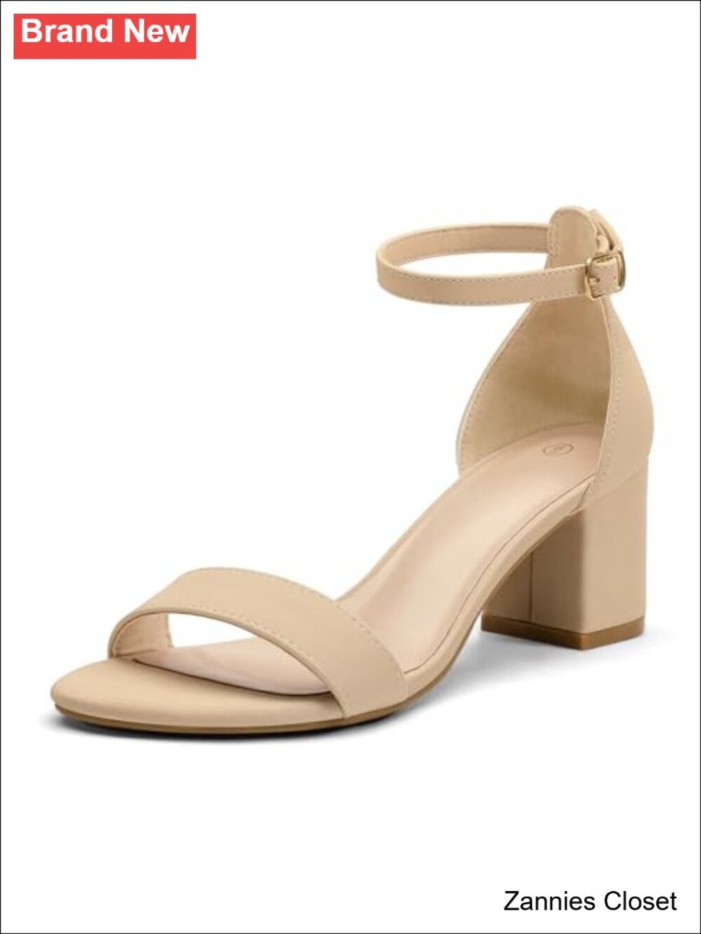 ✨ mysoft Women's Chunky Heels Open Toe Ankle Strap Dress Sandals Nubuck